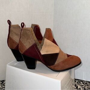 Nature Breeze Women Faux Suede Patchwork Bootie size 9 EUC